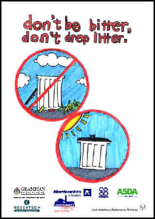 The anti-LITTER poster designed by Rebecca Main of Portlethen Primary ...