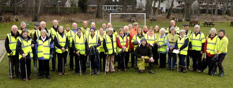 Photo of some of the volunteers before setting out