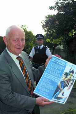 G&NM CSG Vice-Chairman Ian Wallace shows the anti-social behaviour leaflet