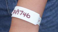 A wristband in place