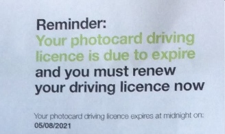 Driving Licence Reminder
